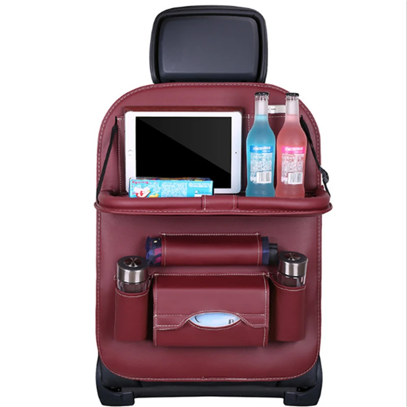 Универсални Автомобилни Аксесоари Чанта за облегалката на столчето за кола Сгъваема Маса Организатор Мат Стол за напитки Имат кутия за съхранение Изображение 4