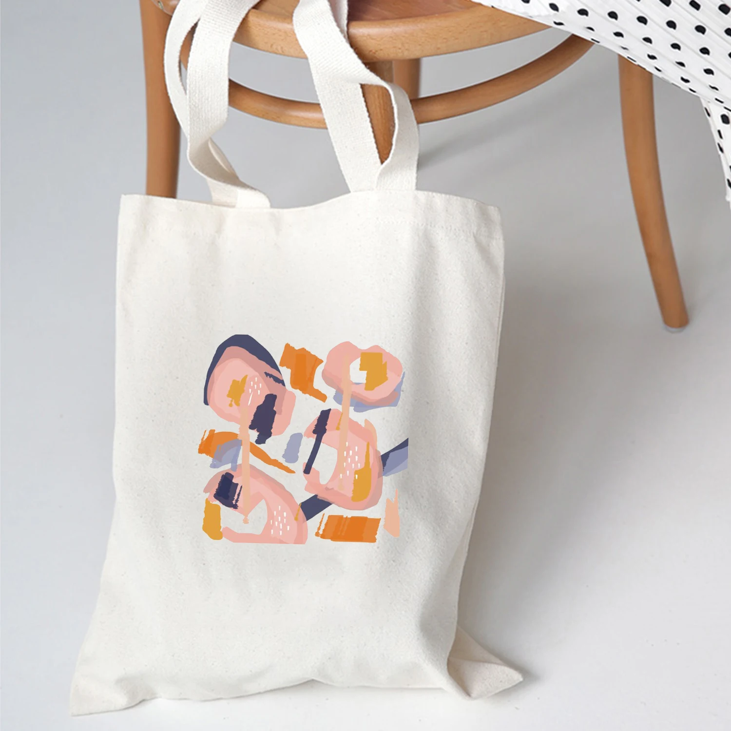 Абстрактно Изкуство Карикатура Kawai Сладък подарък за приятел Чанта за рециклиране Женствена чанта за пазаруване Множество чанта Ежедневни Дамски Дамска чанта за момичета Изображение 3