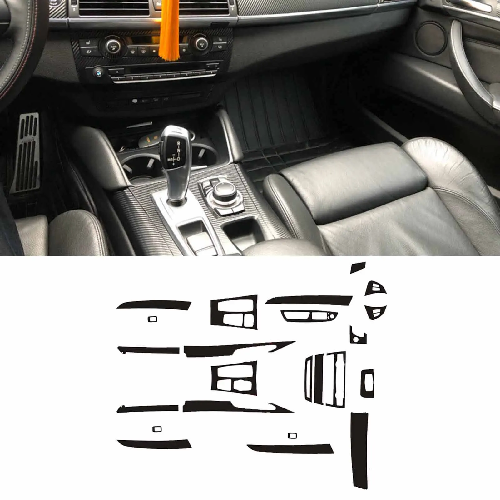 За BMW X5 E70 X6 E71 Аксесоари за Интериора, изработени От Въглеродни Влакна Целия Комплект Капак 2008-2013 Изображение 5