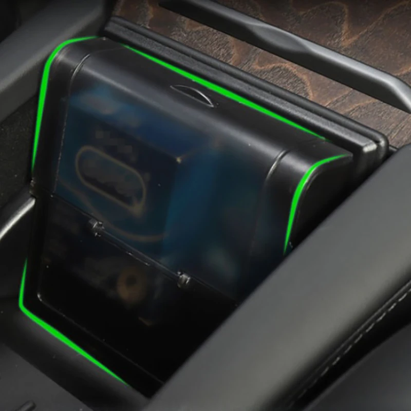 за Tesla Model X 2017-2020 на Централното Управление на Мида Кутия За Съхранение на Прозрачна Капачка Организатор на Автомобилни Аксесоари Изображение 2