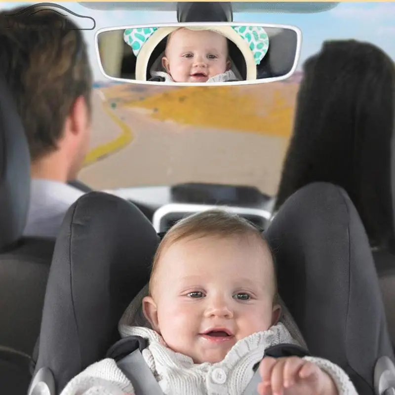Чудесна Форма Светлобежов Сигурно Задната Седалка на Колата на Огледалото за Обратно виждане Регулируема За бебета Детски Децата на Защита на Безопасността на Децата Заден Монитор Изображение 4