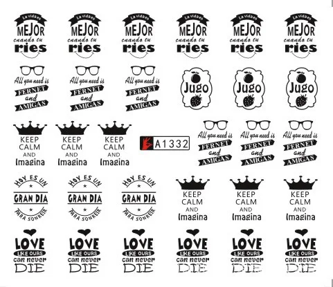 Стикер за нокти художествена украса слайдер романтичната любов балон самозалепващи етикети за пренос на вода маникюр лак аксесоари полска фолио Изображение 3