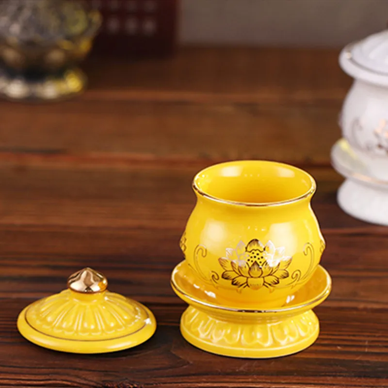 Китайска Керамика Украса за чаши за вода Гуаньинь Инструменти за чаши за Светена Вода Украса на Залата на Буда Традиционните удобства на Буда Изображение 5