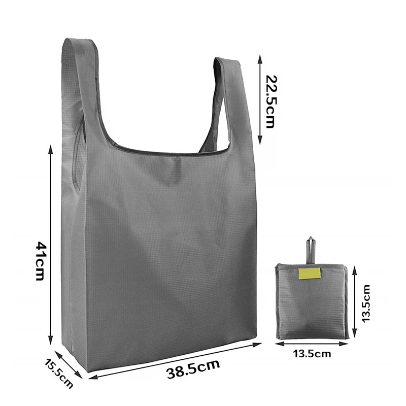 Водоустойчива чанта с Голям капацитет за Многократна употреба ЕКО Полиэстеровые Преносими Чанта През Рамо Сгъваеми Пазарски чанти Плат Оксфорд Изображение 3