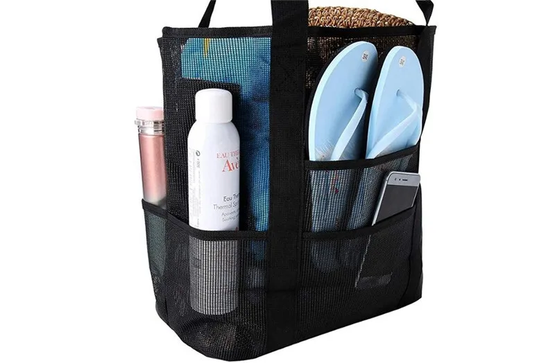 Окото е Прозрачна чанта с голям капацитет Двупластова имат Окото Чанти за съхранение на Плажната чанта Домашна Организация за Съхранение Чанта за къпане Изображение 3