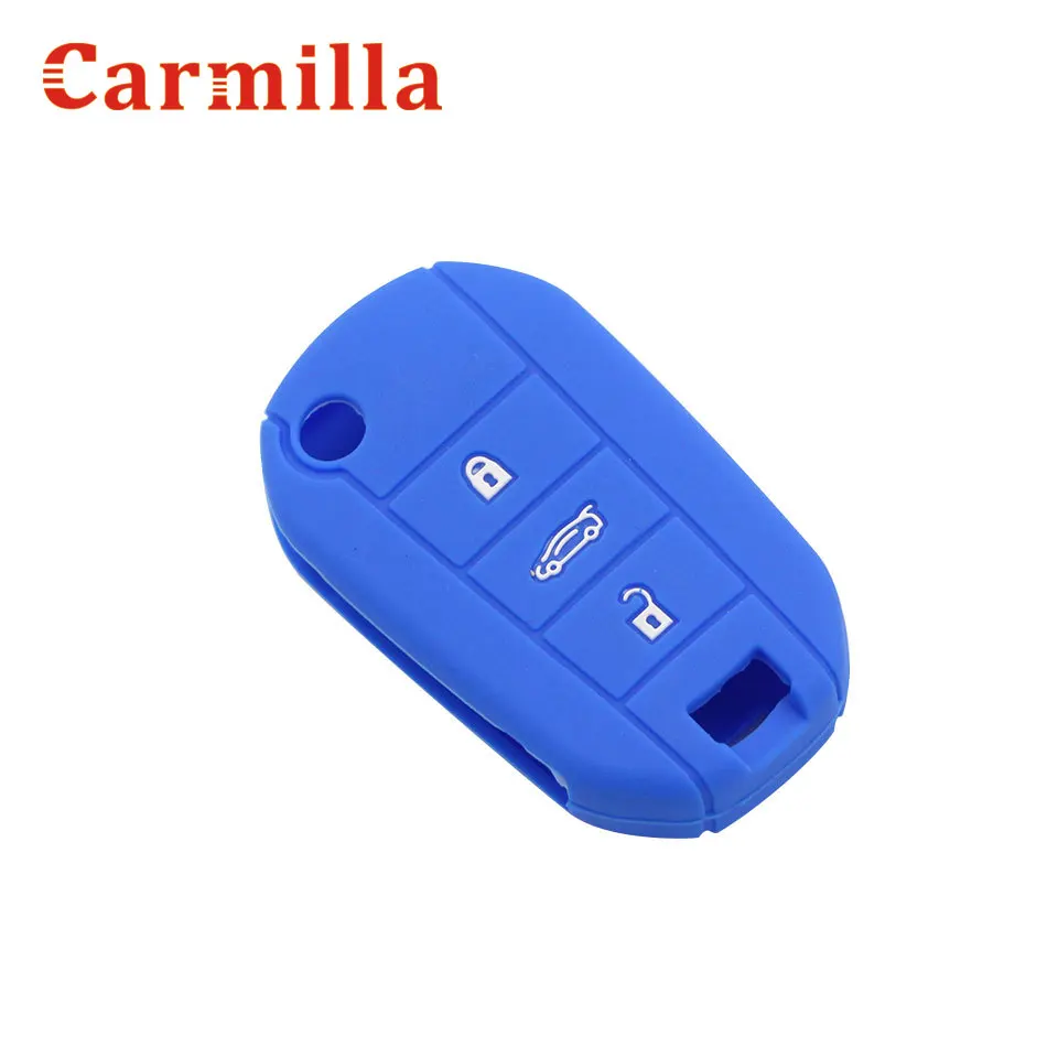 Кармилла Силиконова флип-надолу Кутията за ключове от кола, подходяща за Citroen C4 CACTUS C3 C5 за Peugeot 508 301 2008 3008 408 Притежателя чанти и калъфи за ключове Изображение 4