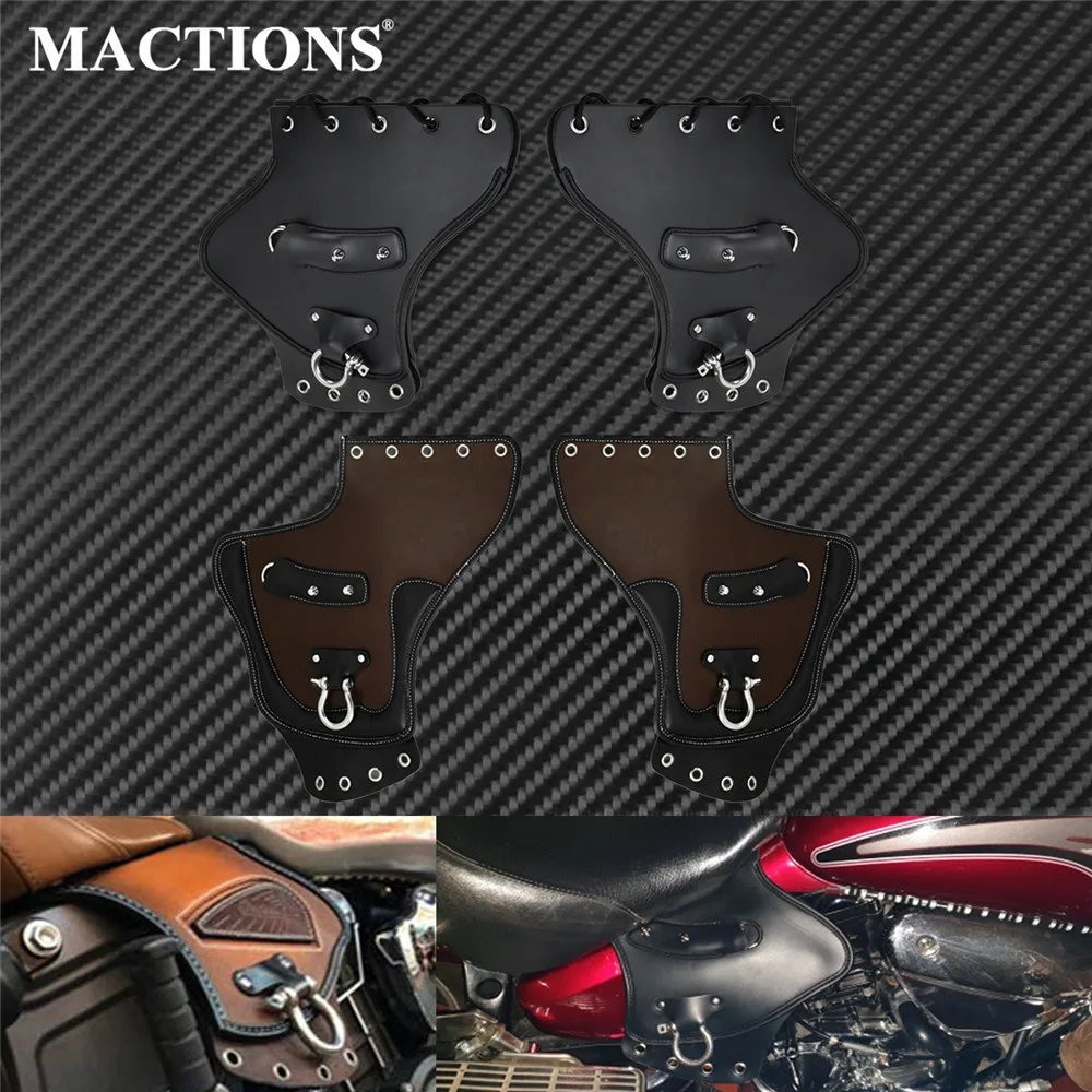 Универсален Мотоциклет ПУ Топлинното Седлото Щит Дефлектори Черен/Кафяв Кожен Голям Размер За Harley Dyna Softail Sportster За Suzuki Изображение 1