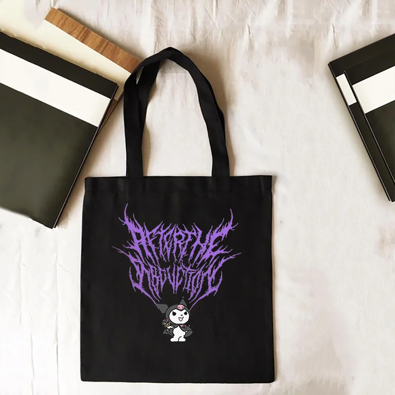 Harajuku Y2K Чанта за пазаруване с принтом Чанти за рамо Дизайнерска чанта Дамска чанта за пазаруване Аниме Холщовые чанти Бакалски чанти за рамо Изображение 3