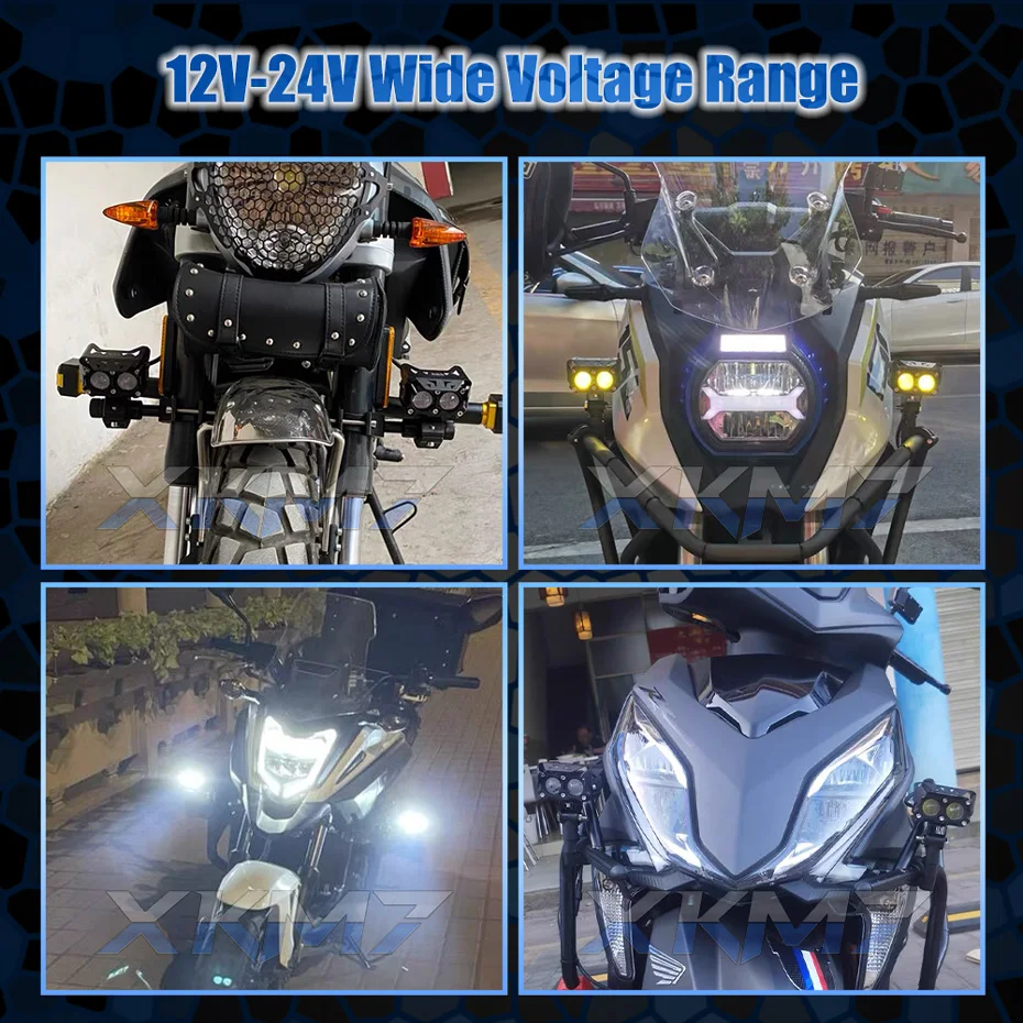 Мотоциклет LED Прожектори и Фарове за Мъгла 12 В 24 В 50 W Външен Мотоциклет Скутер ATV Работни Светлини дълги Светлини Два Цвята Изображение 3