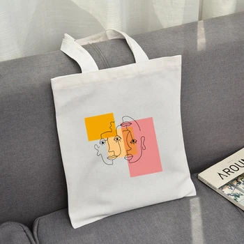 Абстрактно Изкуство Карикатура Kawai Сладък подарък за приятел Чанта за рециклиране Женствена чанта за пазаруване Множество чанта Ежедневни Дамски Дамска чанта за момичета