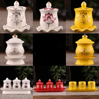 Китайска Керамика Украса за чаши за вода Гуаньинь Инструменти за чаши за Светена Вода Украса на Залата на Буда Традиционните удобства на Буда 2