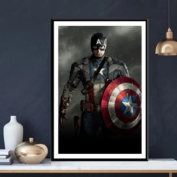 Печат на платно за Живопис на Marvel Отмъстителите Капитан Америка Плакати и щампи Филм за супергероях Модерна стенни живопис Начало декор 2