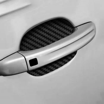 Автомобилни Интериорни Стикери Стикер върху Дръжката на вратата на Колата Защитно фолио 4 бр./ компл. Аксесоари за външно полагане от въглеродни Влакна 1