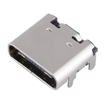 10ШТ Micro USB-3.1 Type-C 16-ПИНОВ SMD Гнездо-гнездо DIP 4 Интерфейсен Конектор Медна Обвивка 2