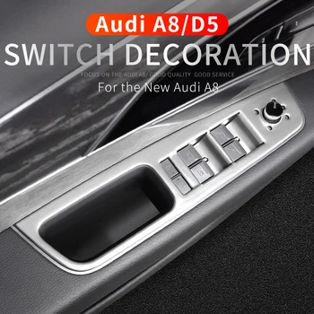 За 18-22 години Audi a8 аксесоари D5 Модификация Вътрешни Прозорци, Панел за Управление с Декоративни Стикери със Стъклен капак панел асансьор 1