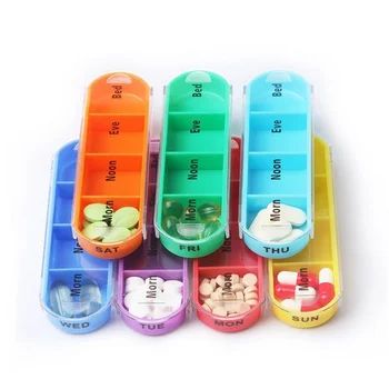 Всяка седмица на 7 Дни Кутия за хапчета 28 Отделения Организатор на Таблетки Пластмасов Диспенсер За съхранение на Лекарства Нож за лекарства за домашно пътуване 1