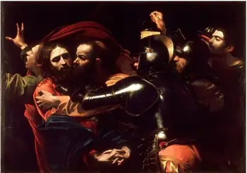 Караваджо: Превземането на Христос КОПРИНА ПЛАКАТ Декоративна живопис 24x36 инча