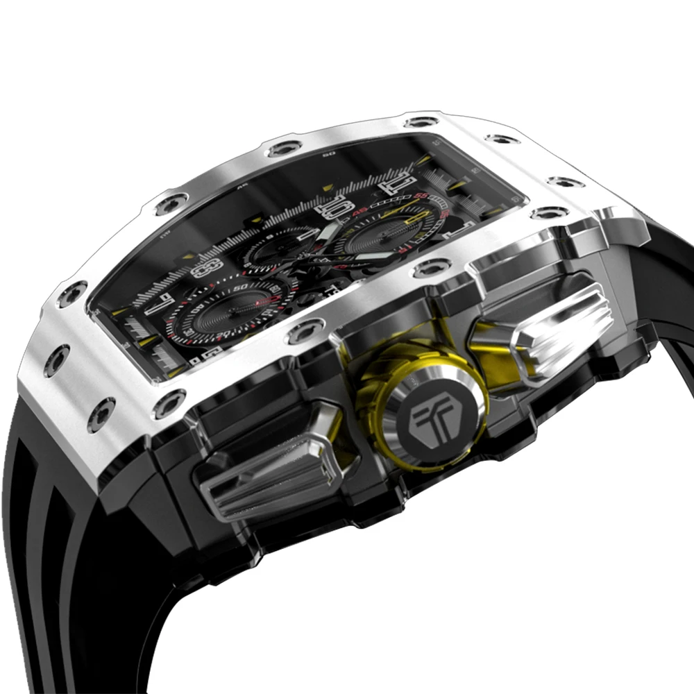 Мъжки часовник. ЦАР BOMBA 2021 Нови ръчни часовници луксозна марка TMI VK67 Кварцов механизъм Хронограф От неръждаема стомана Водоустойчив часовник Изображение 2