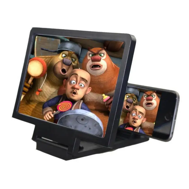 3D Екран мобилен телефон с Лупа HD Усиливающая Поставка Видео Филм Сгъваем Настолен 5,5-инчов Скоба Сгъваем калъф телефон Изображение 4