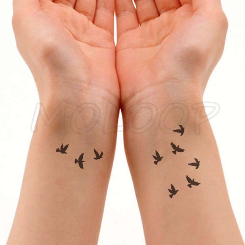Водоустойчив Временна Татуировка Стикер с изображение на птици и животни, малки стикери с татуировки Флаш фалшиви Татуировки за момичета, мъже, жени, деца Изображение 1