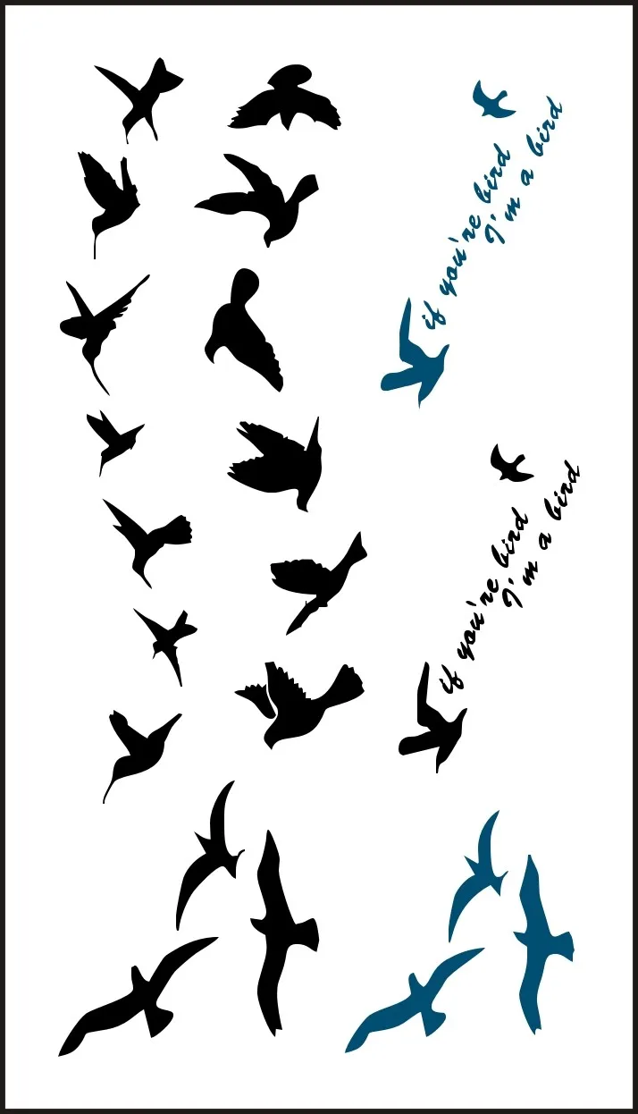 Водоустойчив Временна Татуировка Стикер с изображение на птици и животни, малки стикери с татуировки Флаш фалшиви Татуировки за момичета, мъже, жени, деца Изображение 2
