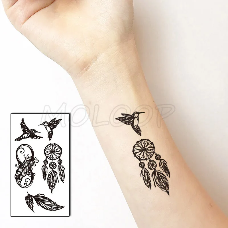 Водоустойчив Временна Татуировка Стикер с изображение на птици и животни, малки стикери с татуировки Флаш фалшиви Татуировки за момичета, мъже, жени, деца Изображение 5