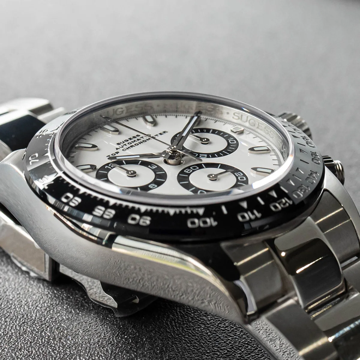 Sugess Panda 7750 Механизъм Автоматичен механичен Хронограф часовник е Водоустойчив Мъжки часовник за гмуркане Керамични bezel Подарък за Ден-Тон Изображение 4