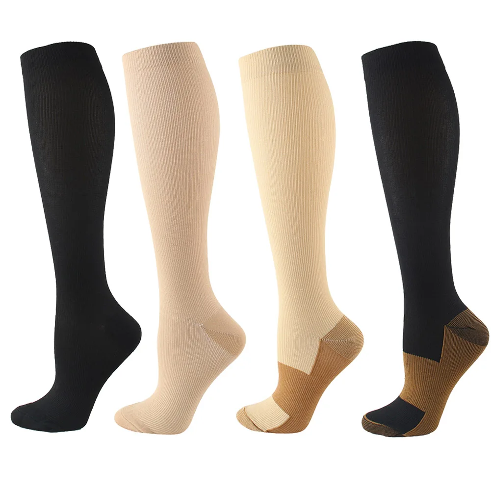 Компресия чорапи за мъже и жени, Унисекс Спортни Чорапи, подходящи за бягане, Полет, Пътуване, Чорапи за възстановяване на кръвообращението Изображение 1
