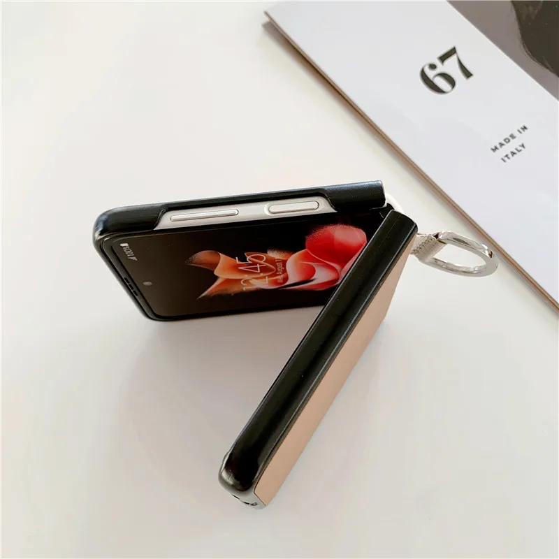 За Samsung Galaxy Z Flip3 Калъф устойчив на удари Притежателя на Пръстена Hybrid делото телефон за Samsung Z Flip 3 Калъф-флип цвят на бонбони Изображение 4
