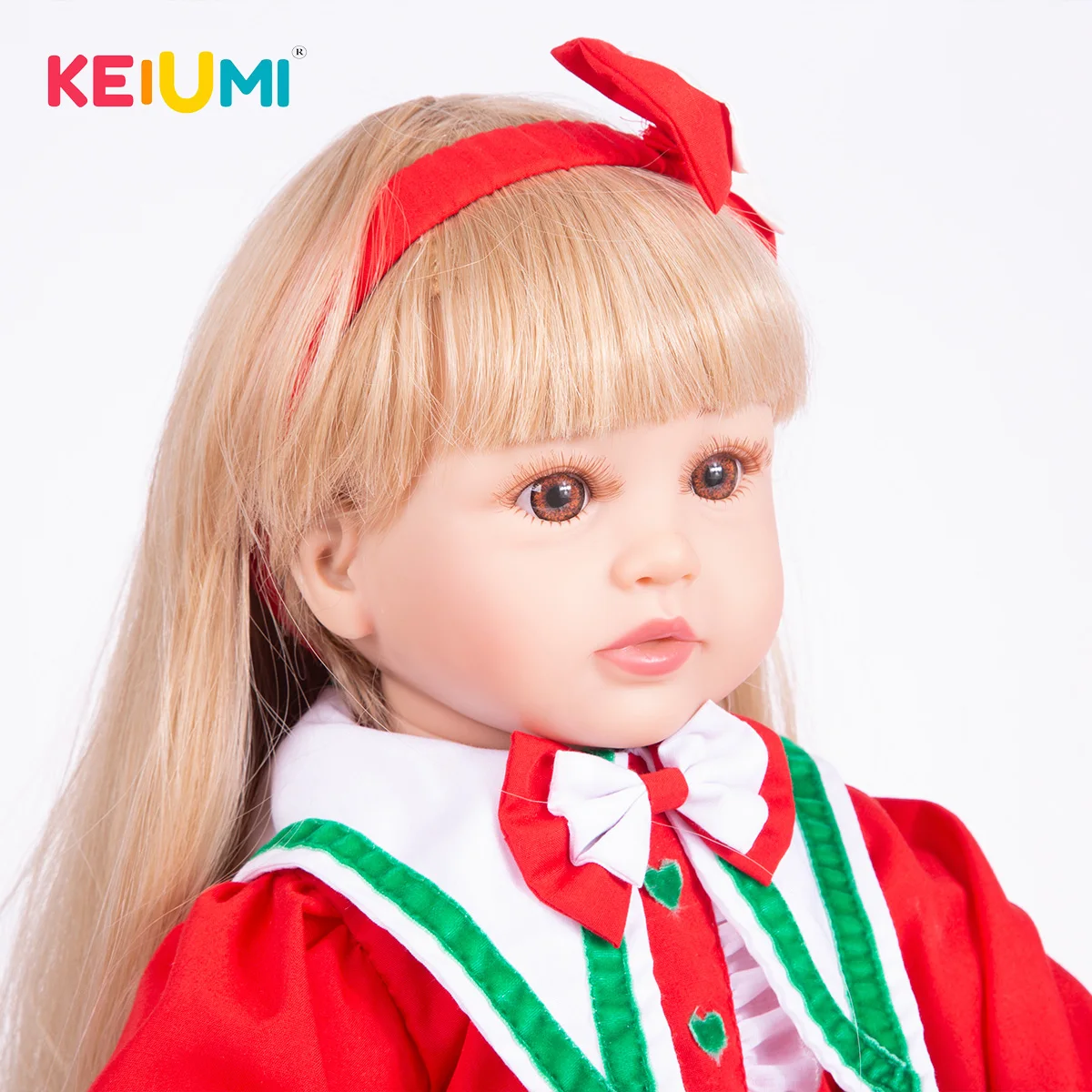 Нов прием на 60 см Възстановената Бонека Дете Princess Кукла С Дълга Руса Коса Новородени Силиконови Кукли, Играчки За Подарък Gilr Детски подарък Изображение 5