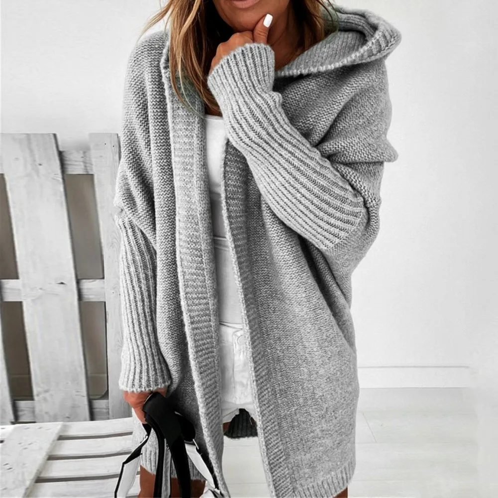 Жена универсален жилетка Есенни и зимни пуловери Модни свободни ръкави 