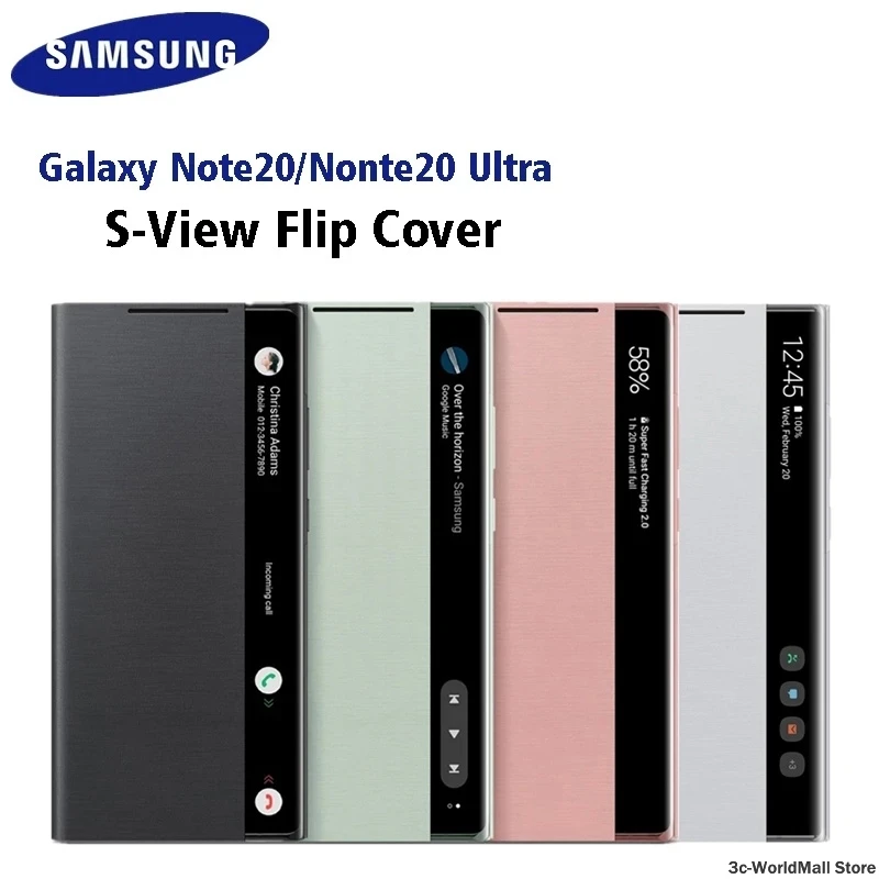 Нов Оригинален Samsung Огледален Флип калъф Smart View на Galaxy Note 20 / Note20 Ultra 5G Телефонна led делото S-View Седалките EF-ZN985 Изображение 3