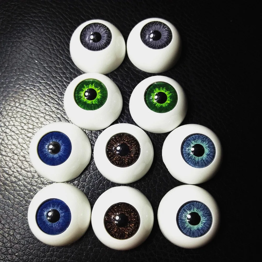 4шт(2 двойки) BJD 22 мм кукли очите Пластмасови очните ябълки аксесоари за кукли Reborn Смесване на Цветове Полукръгли Очите Играчки Аксесоари САМ Изображение 1