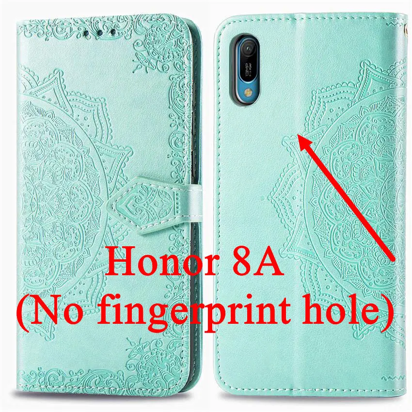 За Huawei Honor 8A Калъф Huawei Honor 8A PRO Флип Калъф-Луксозен кожен калъф за телефон с Пълно покриване на Защитно фолио за Честта 8A Изображение 5