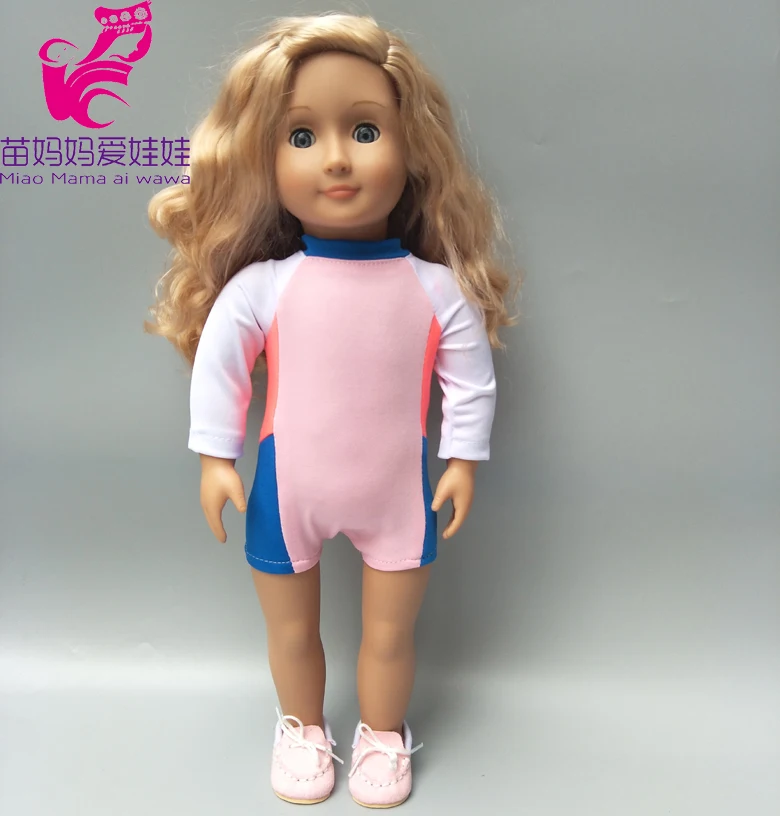 18-инчови кукли за момичета дрехи за плуване за 17-инчов кукли-бебета лятото бикини Изображение 3