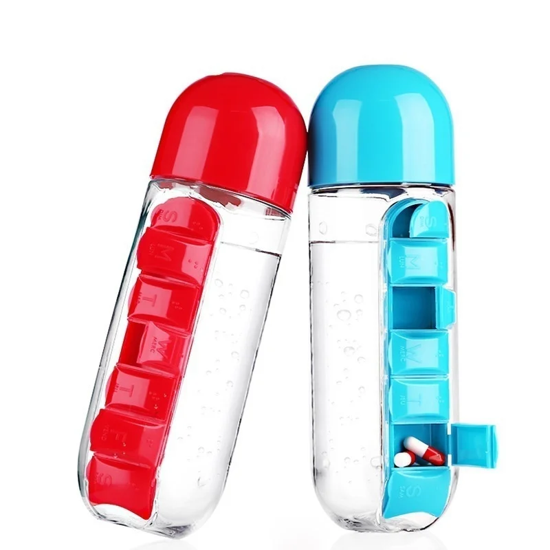 Многоцветен Вариант 7-дневен Хапчета Таблетки Медицина Организатор на Държач за Бутилки с вода За напитки Кутия Изображение 2