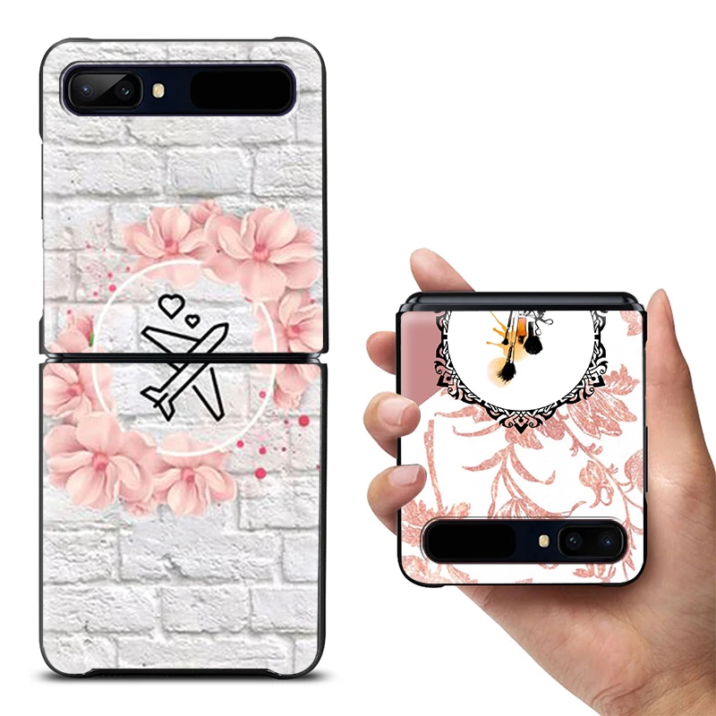 Нов Мобилен Удароустойчив Калъф Твърд Калъф с розови принтом на Миглите за Samsung Galaxy Z Flip 3 5G Black Калъф за телефон Fundas Изображение 4