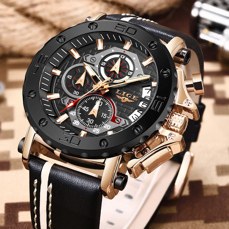 2021 LIGE Нов модерен мъжки часовник от неръждаема стомана Най-добрата марка на Луксозни Спортен Хронограф Кварцов часовник За мъже Relogio Masculino Изображение 1