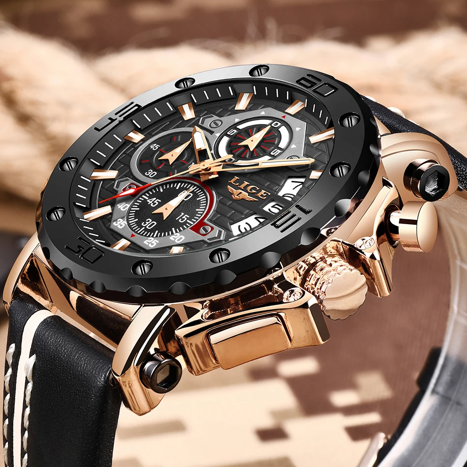 2021 LIGE Нов модерен мъжки часовник от неръждаема стомана Най-добрата марка на Луксозни Спортен Хронограф Кварцов часовник За мъже Relogio Masculino Изображение 2