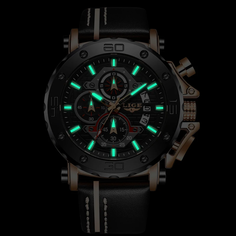 2021 LIGE Нов модерен мъжки часовник от неръждаема стомана Най-добрата марка на Луксозни Спортен Хронограф Кварцов часовник За мъже Relogio Masculino Изображение 3