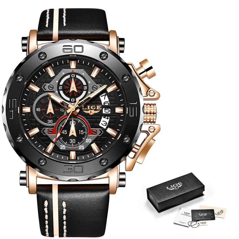 2021 LIGE Нов модерен мъжки часовник от неръждаема стомана Най-добрата марка на Луксозни Спортен Хронограф Кварцов часовник За мъже Relogio Masculino Изображение 4