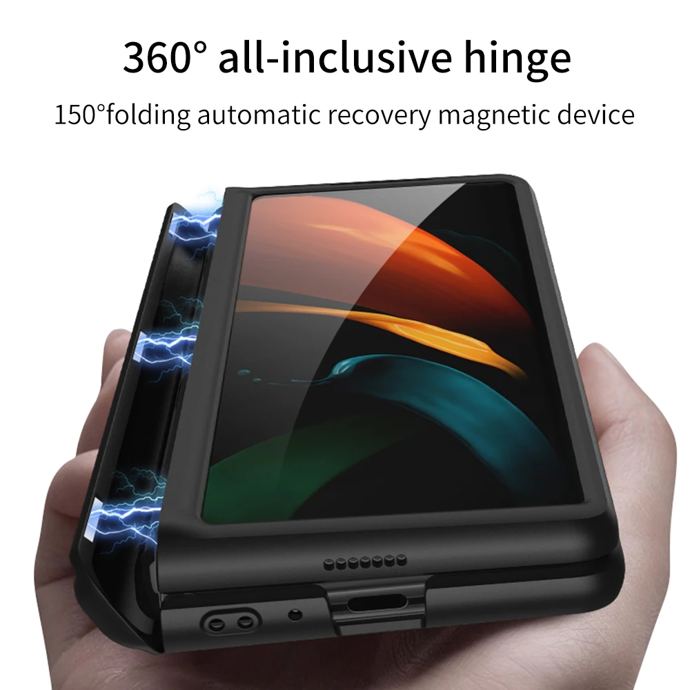 Нова ТЕХНОЛОГИЯ. 360 Градуса на Всички, включително Магнитна Скоба За Закрепване на Стойка Калъф за Samsung Galaxy Z Fold 2 Калъф за F9160 Калъф Изображение 2