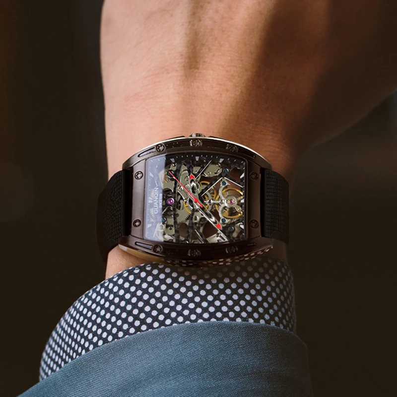 Мъжки часовник GUANQIN 2021 Най-добрата марка на Луксозни Мъжки Механични Ръчни Часовници, Автоматични Часовници За мъже, Водоустойчиви Часовници Montre Homme Изображение 2