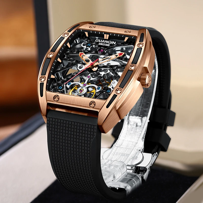Мъжки часовник GUANQIN 2021 Най-добрата марка на Луксозни Мъжки Механични Ръчни Часовници, Автоматични Часовници За мъже, Водоустойчиви Часовници Montre Homme Изображение 3