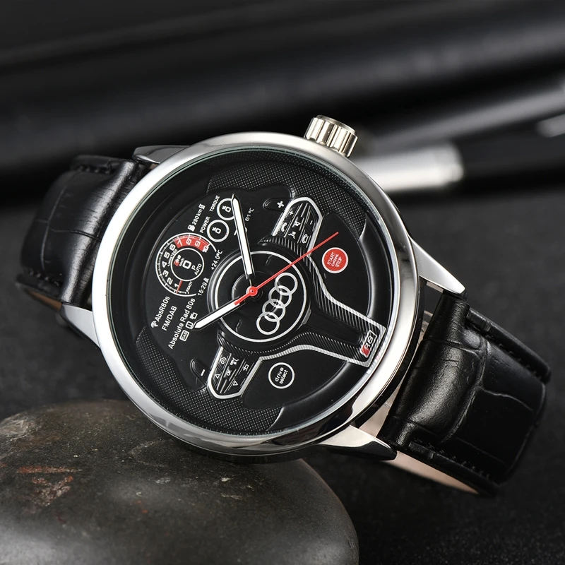 Модни Луксозни Спортни 3D Часове на волана на колата за мъжки Спортни часовници F1 Racing Мъжки кварцови часовници за автомобилистите reloj Изображение 1