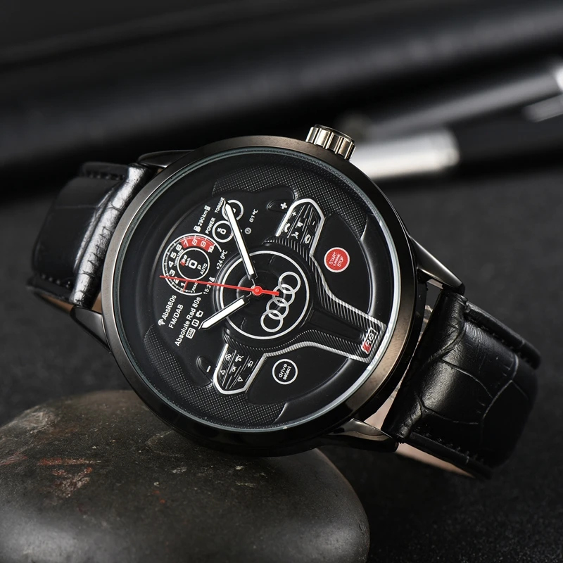 Модни Луксозни Спортни 3D Часове на волана на колата за мъжки Спортни часовници F1 Racing Мъжки кварцови часовници за автомобилистите reloj Изображение 3