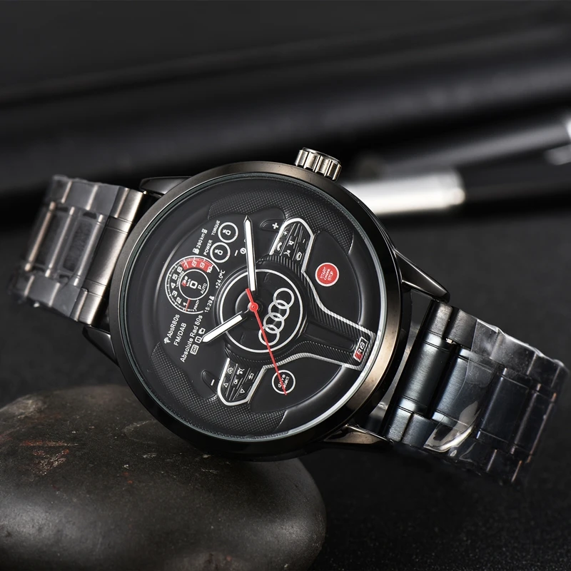 Модни Луксозни Спортни 3D Часове на волана на колата за мъжки Спортни часовници F1 Racing Мъжки кварцови часовници за автомобилистите reloj Изображение 4