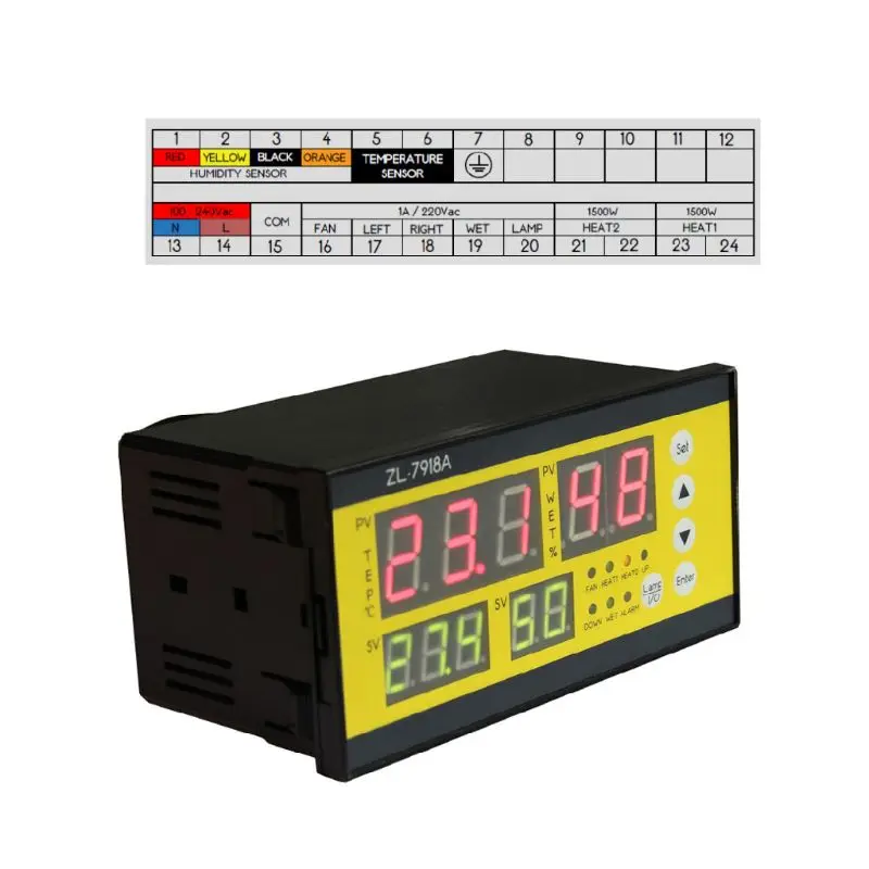 ZL-7918A Многофункционален Автоматичен Контролер на Инкубатора 100-240 LCD дисплей за Контрол на Температурата И Влажността XM 18 Термостат Термична Изображение 4