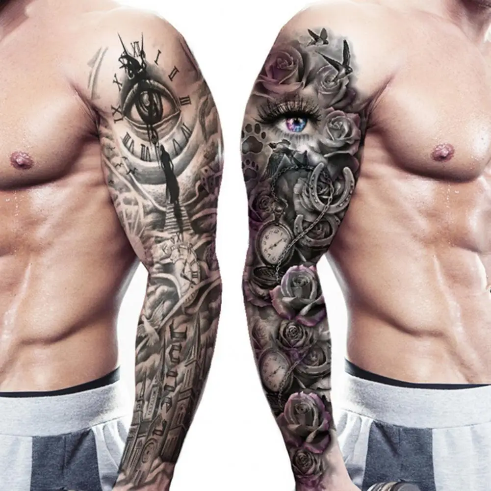 Водоустойчиви Аксесоари за временна татуировка на цялата ръка за боди арт Изображение 1