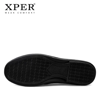 Марка XPER Мека Ежедневни обувки за шофиране ръчно изработени Удобни мокасини за мъже Мокасини от черна кожа с намаляване на равна подметка #XP058 2